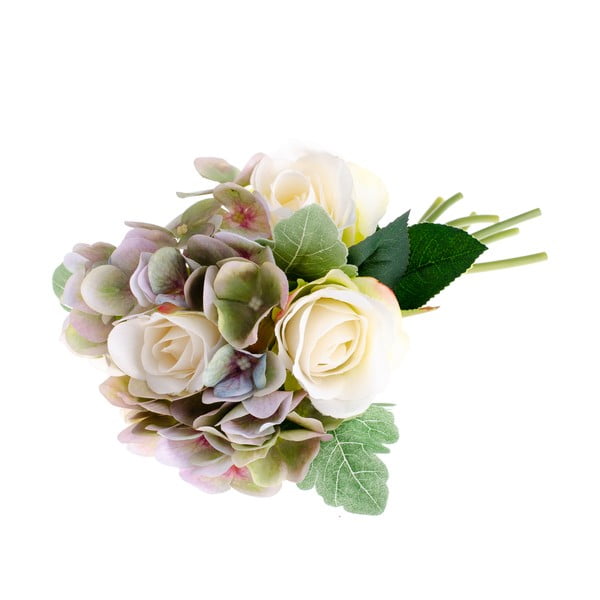 Mākslīgais dekors rožu pušķa formā ar hortenziju Dakls Hanz