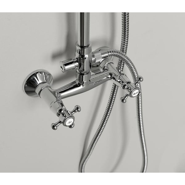 Spīdīgas sudraba krāsas misiņa dušas komplekts ar dušas galvu/ar rokas dušu 142 cm Antea – Sapho-image-3