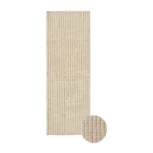 Bēšs mazgājams/ar rokām darināts vilnas celiņa paklājs 80x230 cm Unexpected Wool – Lorena Canals