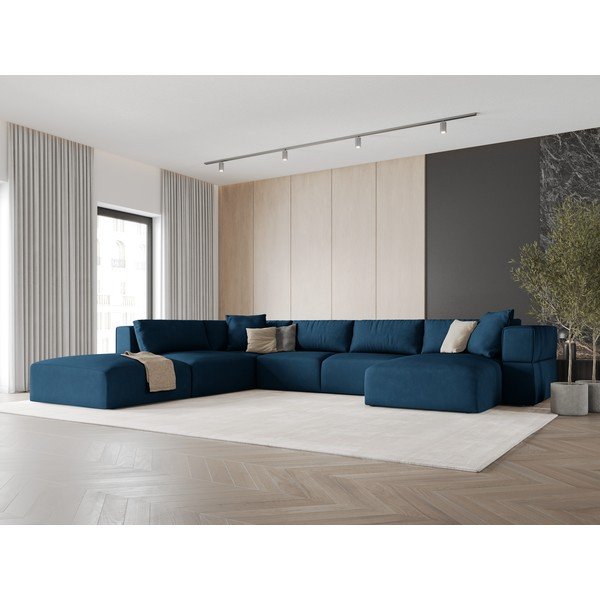 Zils stūra dīvāns (ar kreiso stūri/U veida) Esther – Milo Casa-image-1