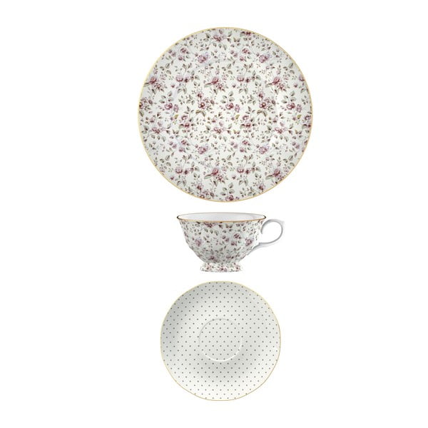Porcelāna krūze un šķīvis un deserta šķīvis Creative Tops Ditsy Floral
