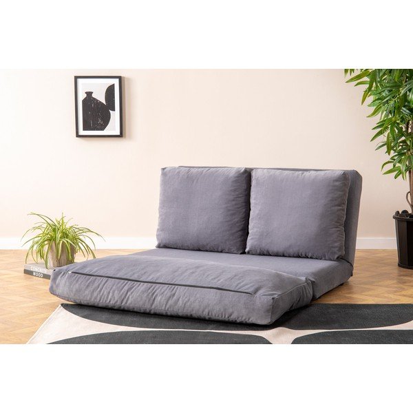 Pelēks izvelkamais dīvāns 120 cm Taida – Balcab Home-image-1