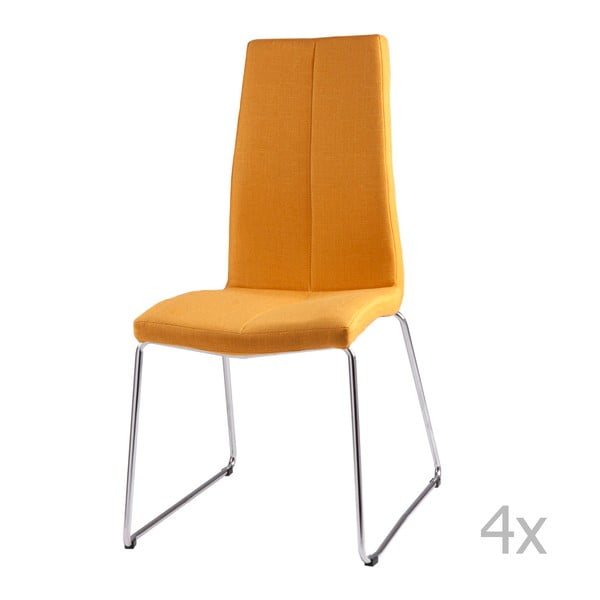 4 dzeltenu ēdamistabas krēslu komplekts Aora