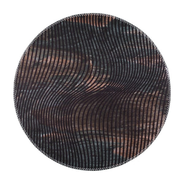 Melns mazgājams apaļš paklājs ø 120 cm – Vitaus