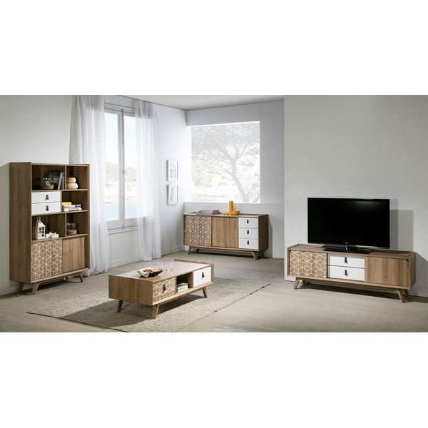 Brūna un balta TV kumode Marckeric Java-image-1