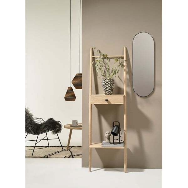 Dabīga toņa ozola masīvkoka plaukts 30x170 cm Ebern – Villa Collection-image-2