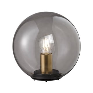 Melna stikla galda lampa Fischer & Honsel Dini, ø 25 cm