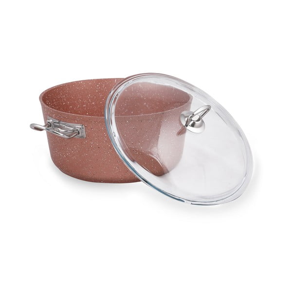 Rozā alumīnija katls ar vāku Güral Porselen Classic, ø 26 cm-image-3