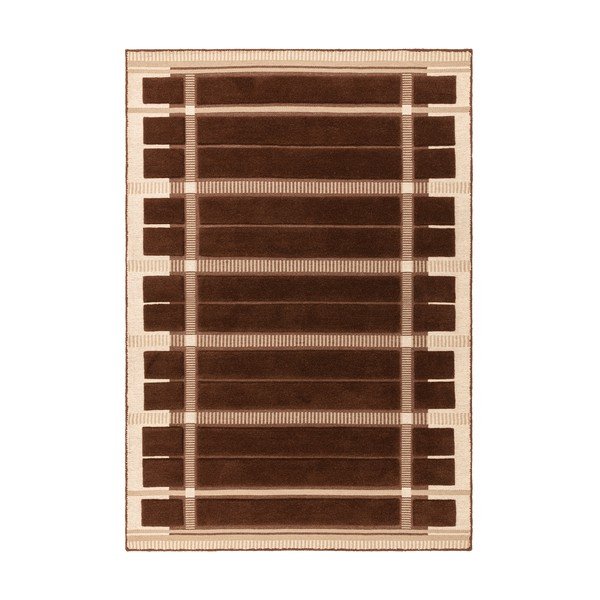 Brūns/bēšs ar rokām darināts vilnas paklājs 200x290 cm – Asiatic Carpets