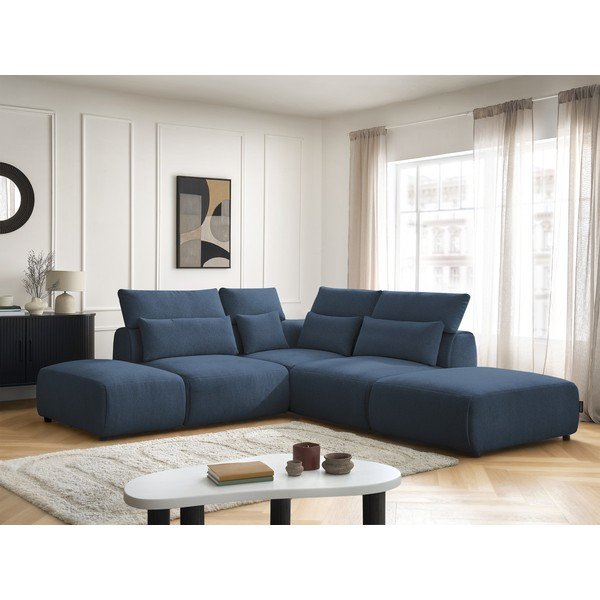 Zils regulējams modulārais stūra dīvāns Jana – Bobochic Paris-image-3