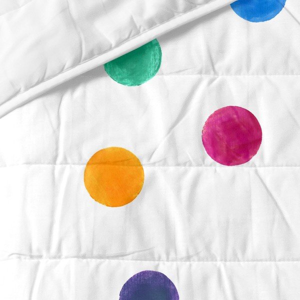 Balts kokvilnas stepēts gultas pārklājs 240x260 cm Confetti – Happy Friday-image-2