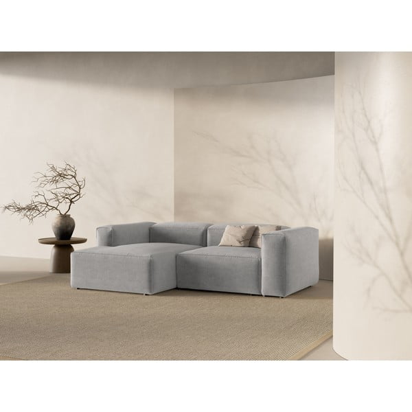 Gaiši pelēks stūra dīvāns (ar kreiso stūri/ar zvilni) Bergamo – Cosmopolitan Design-image-1