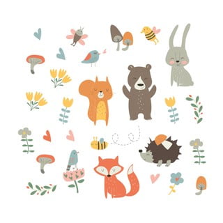 Sienas uzlīmju komplekts Ambiance Funny Scandinavian Animals