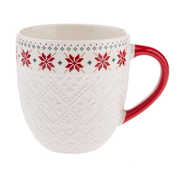 Balta porcelāna krūze ar Ziemassvētku motīvu 630 ml Knitting – Dakls