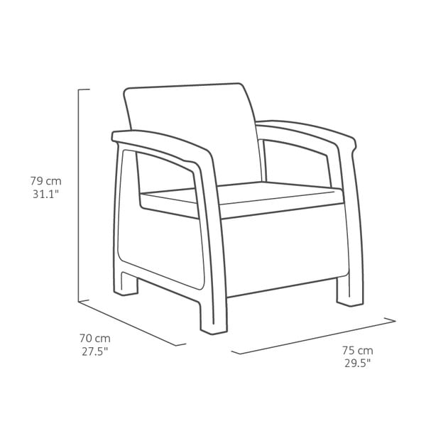 Tumši pelēks dārza atpūtas komplekts 4 personām Corfu – Keter-image-3