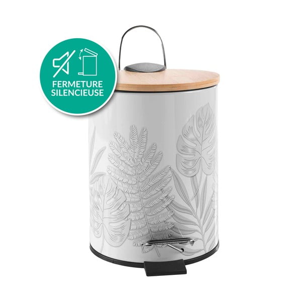 Balta metāla atkritumu tvertne ar pedāli 3 l Amber – douceur d'intérieur-image-3