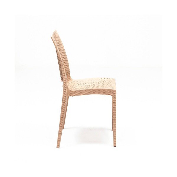 Bēšs mākslīgās rotangpalmas dārza pusdienu komplekts 4 personām Rattan – Floriane Garden-image-3
