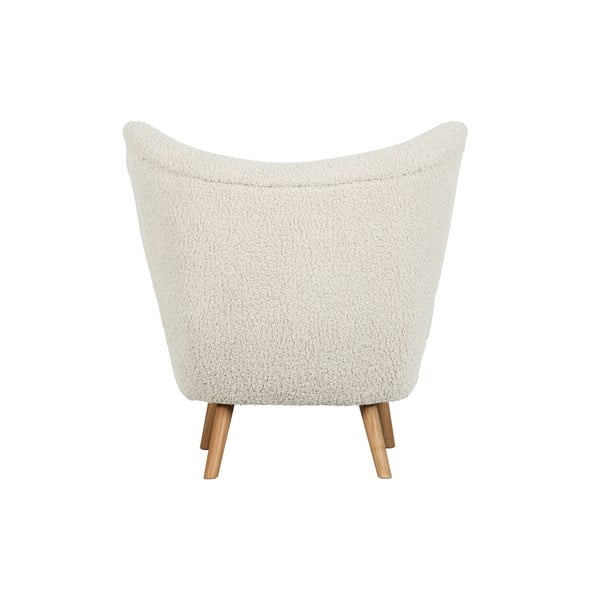 Krēmkrāsas atpūtas krēsls no buklē auduma Celine – WOOOD-image-3