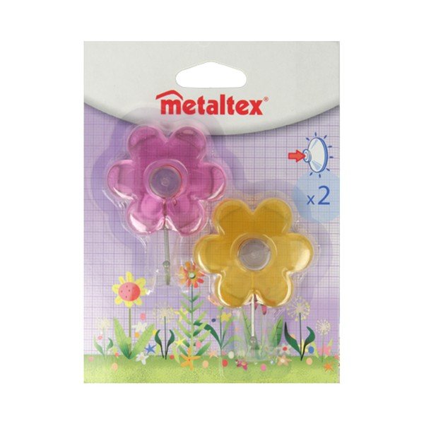 2 āķu komplekts ar piesūcekni Metaltex Fiore-image-1