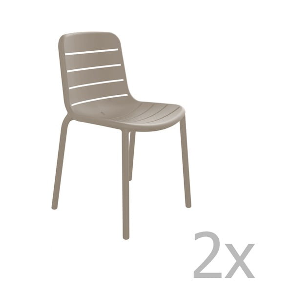 2 smilšaini brūnu dārza krēslu komplekts Resol Gina Garden