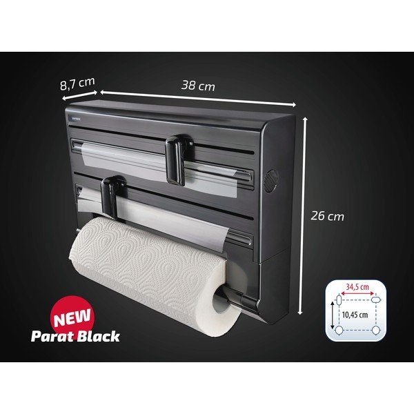 Melns plastmasas sienas folijas un papīra dvieļu turētājs Parat – LEIFHEIT-image-2