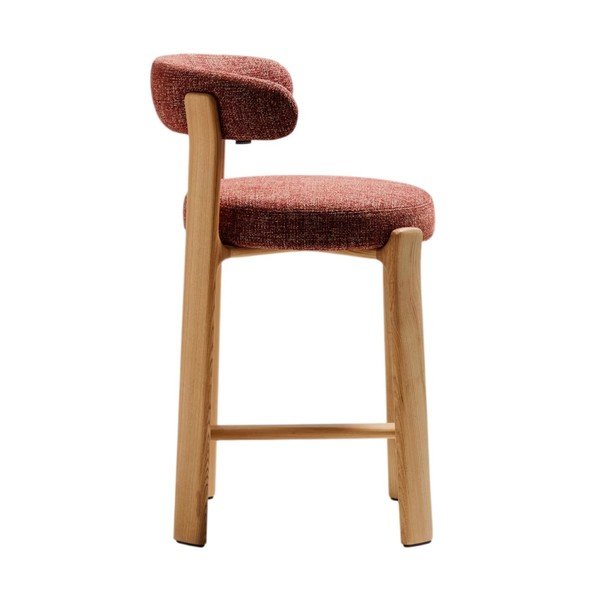 Terakotas oranžs/gaiša dabīga toņa oša masīvkoka bāra krēsls (sēdekļa augstums 65 cm) Granite – Kave Home-image-3