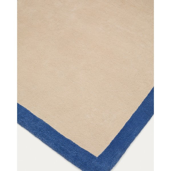 Zils/bēšs kokvilnas paklājs 90x150 cm Nalim – Kave Home-image-4