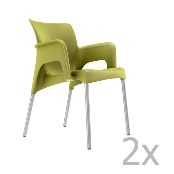 2 olīvu zaļo dārza krēslu komplekts Resol Sun