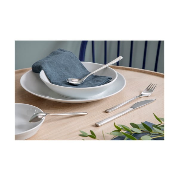 Sudraba krāsas nerūsējošā tērauda galda piederumi (16 gab.) Fuga – Gense-image-1