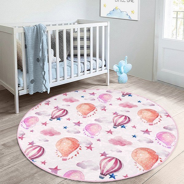 Rozā bērnu paklājs ø 120 cm Comfort – Mila Home-image-4
