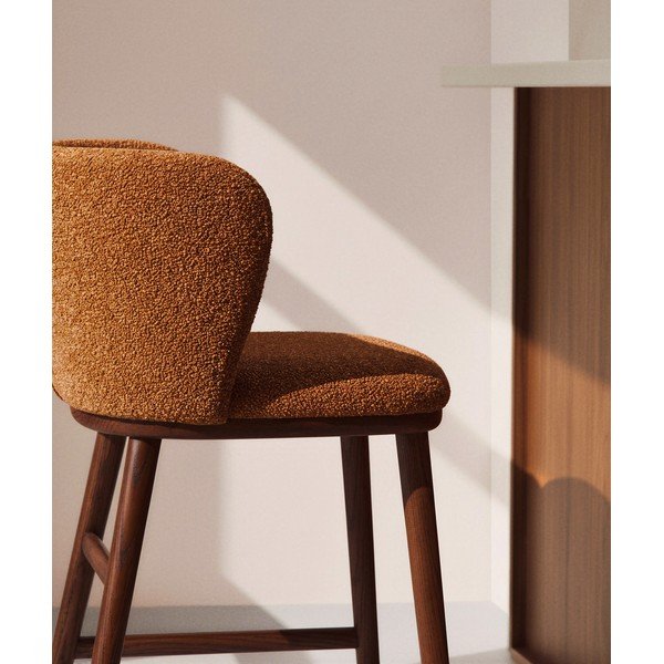 Terakotas oranžs polsterēts bāra krēsls (sēdekļa augstums 65 cm) Ciselia – Kave Home-image-2