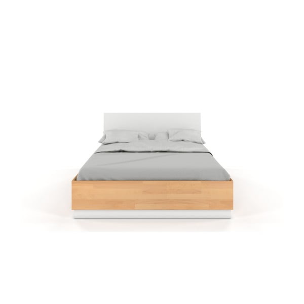 Divguļamā gulta no dižskābarža un priedes koka ar baltām detaļām SKANDICA Finn, 180 x 200 cm