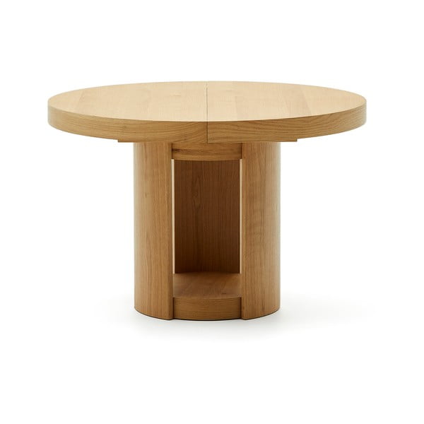 Apaļš izvelkams ēdamgalds ar papildu galda virsmu ar ozolkoka imitāciju ø 120 cm Artis – Kave Home-image-3