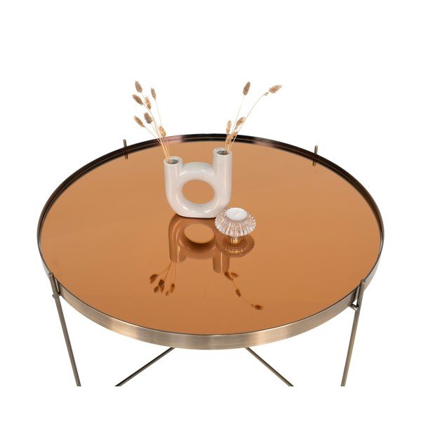 Apaļš žurnālgaldiņš zelta krāsā ø 70 cm Venezia – House Nordic-image-2