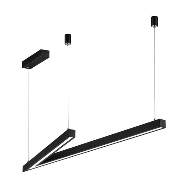 Melna LED piekaramā lampa ar balss vadību/ar mobilās lietotnes vadību un metāla abažūru Cicanto – CINQUE