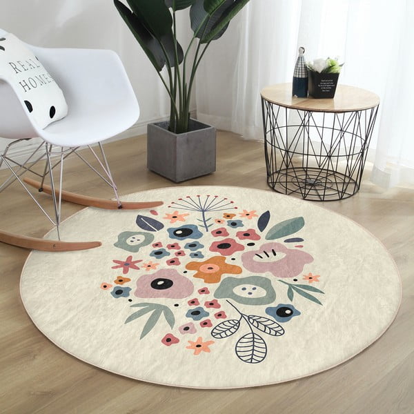 Mazgājams robotu putekļu sūcējiem piemērots apaļš paklājs ø 100 cm Comfort – Mila Home-image-1