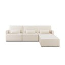 Krēmkrāsas stūra dīvāns no buklē auduma (ar maināmu stūri) – Really Nice Things
