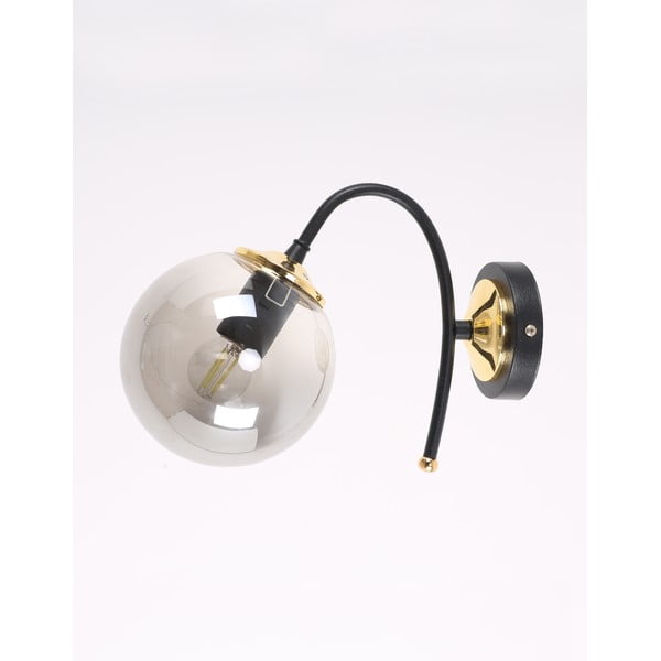 Melna/pelēka sienas lampa ø 15 cm Yoyo – Squid Lighting-image-3