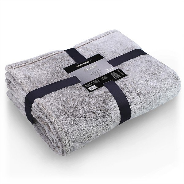 DecoKing Fluff Cappuccino pelēka mikrošķiedras sega, 170 x 210 cm-image-3