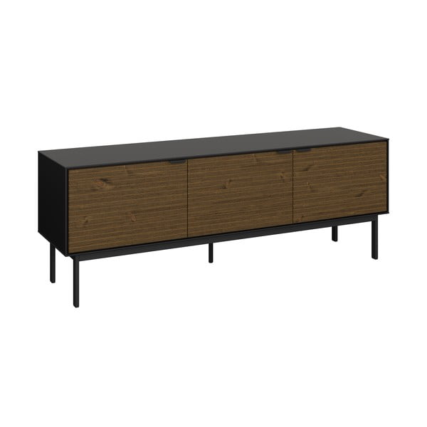 Melns TV galdiņš no priedes koka 150x54 cm Soma – Tvilum-image-1