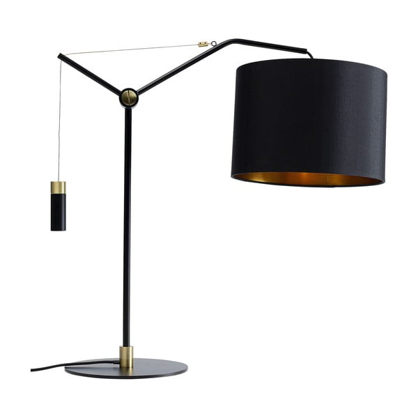 Melna galda lampa no auduma (augstums 55 cm) Salotto – Kare Design