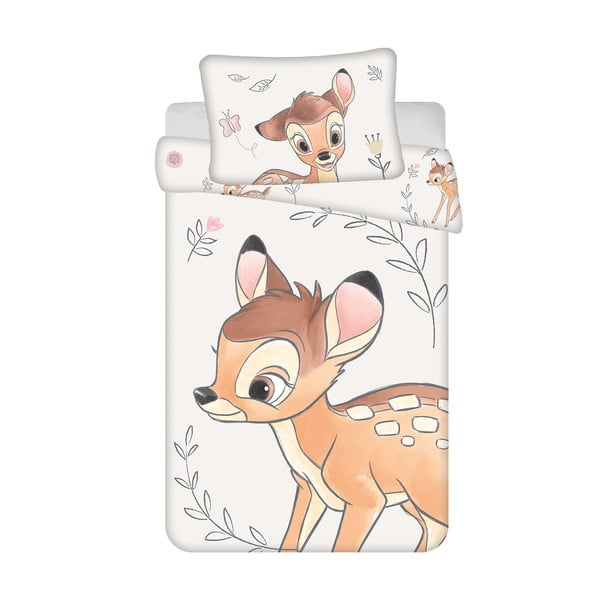 Kokvilnas bērnu gultas veļa 100x135 cm  Bambi "Beige" – Jerry Fabrics