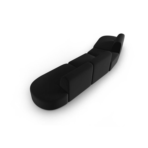 Melns samta dīvāns ar kreiso stūri 428 cm Paolo – Milo Casa-image-3