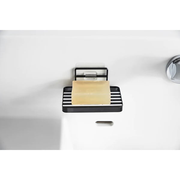 Melns metāla pašlīmējošs ziepju trauks Film Hook – YAMAZAKI-image-1