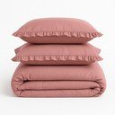 Rozā vienguļamā gultas veļa no ranforce kokvilnas 140x200 cm Ruffle Striped – Mila Home Luxury