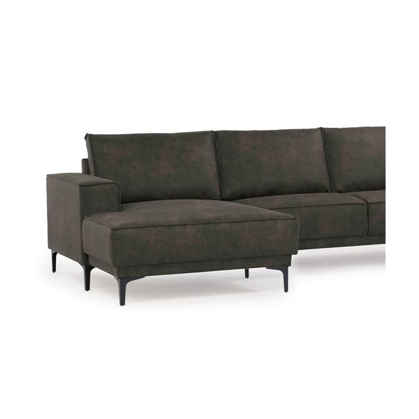 Antracīta pelēks stūra dīvāns no ādas imitācijas (ar kreiso stūri) Copenhagen – Scandic-image-4