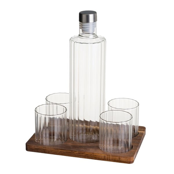 Dabīga toņa stikla karafes un glāžu komplekts 1 l Linea Duo – Casa Selección