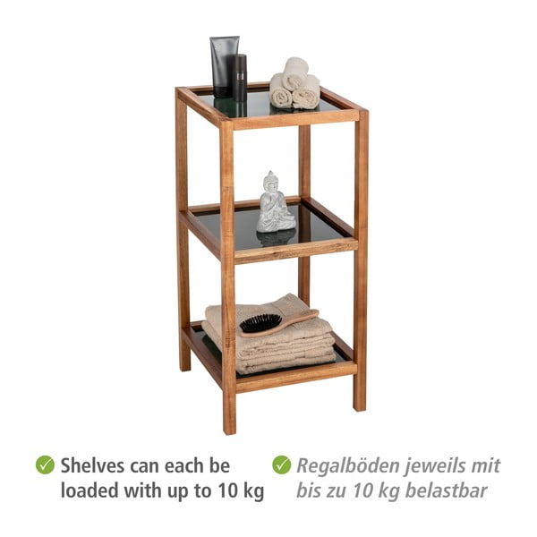 Melns/dabīga toņa stikla vannas istabas plaukts 36x79 cm Fondi – Wenko-image-3