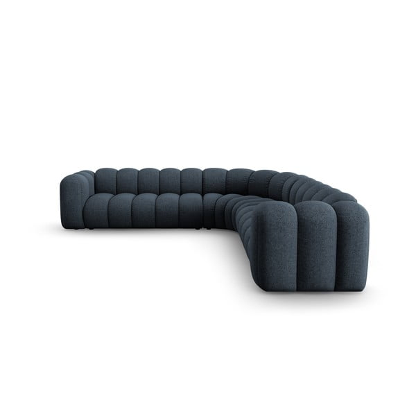 Zils modulārais stūra dīvāns no šenila auduma Lupine – Micadoni -image-2