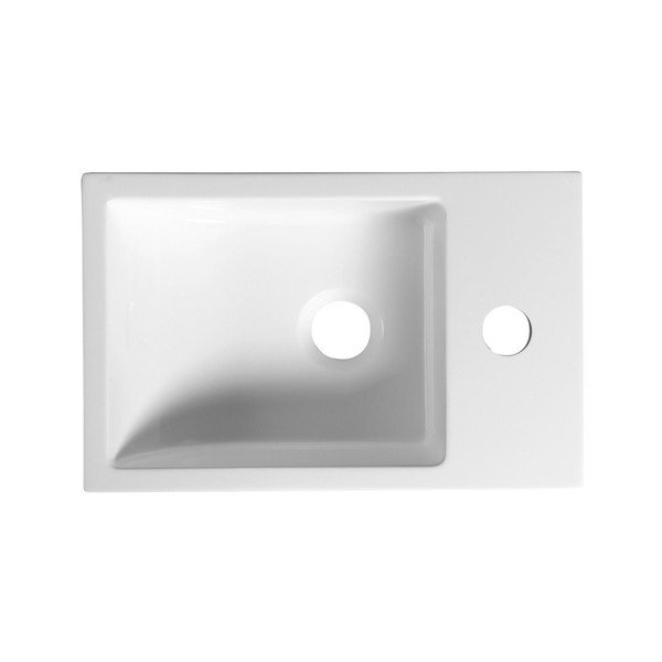 Balta neliela izlietne no lietā marmora Sapho Alabama, labajā pusē-image-2